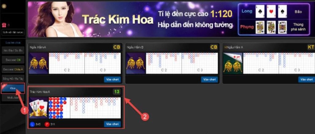 cách chơi bài Trác Kim Hoa - kinh nghiệm