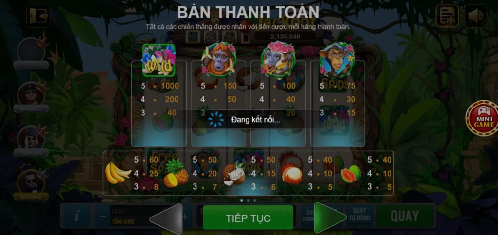 slot game Apes Go Wild - thanh toán