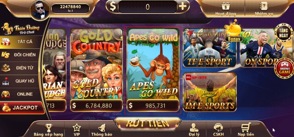 Cách chơi slot game Apes Go Wild