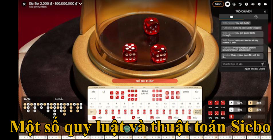 bàn chơi sicbo
